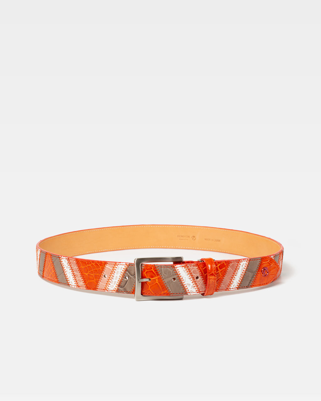 クロコダイル ベルトストラップ パッチワーク 40mm / V-shaped