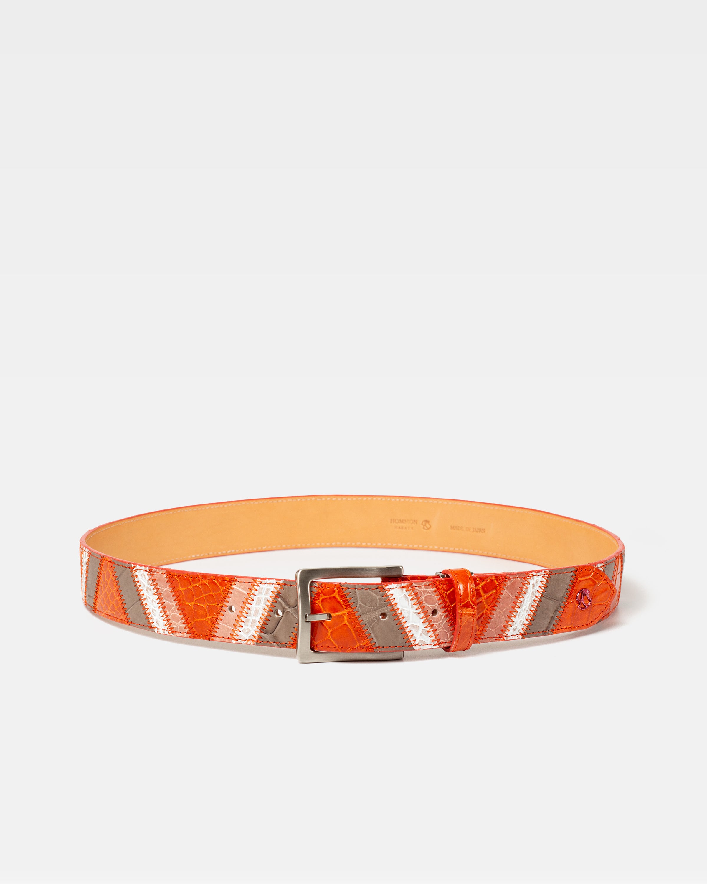 クロコダイル ベルトストラップ パッチワーク 40mm / V-shaped